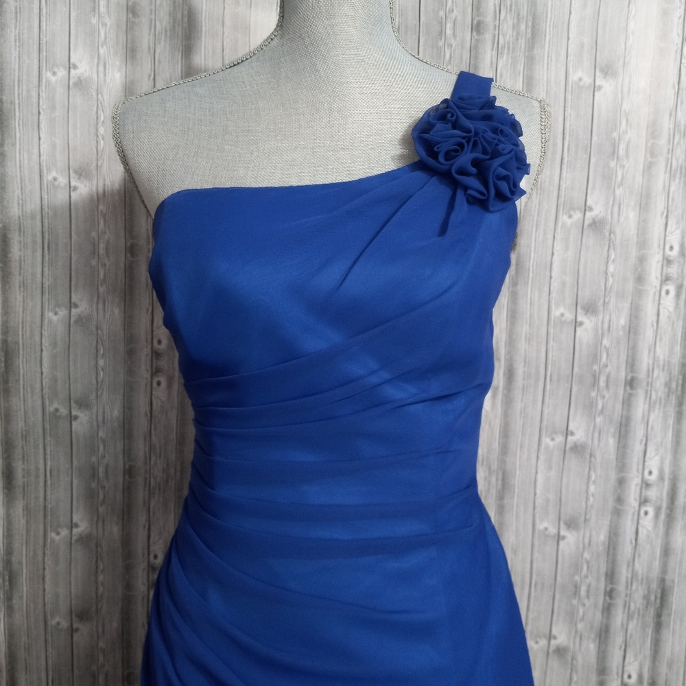 Da Vinci Royal Blue One Strap Long Dress
